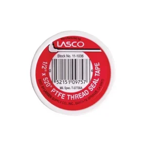 ROLL PLUMBERS TAPE LASCO TEFLON 11-1036 PTFE Pipe Sealant Tape, 1/2-Inch x 520-Inch, White