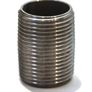 SHORT THREADED STEM 304SS Stainless Steel Pipe Nipple 1/2″ NPT MALE X 1″ 1/2″ NPT MALE Close Nipple Threaded Both Ends